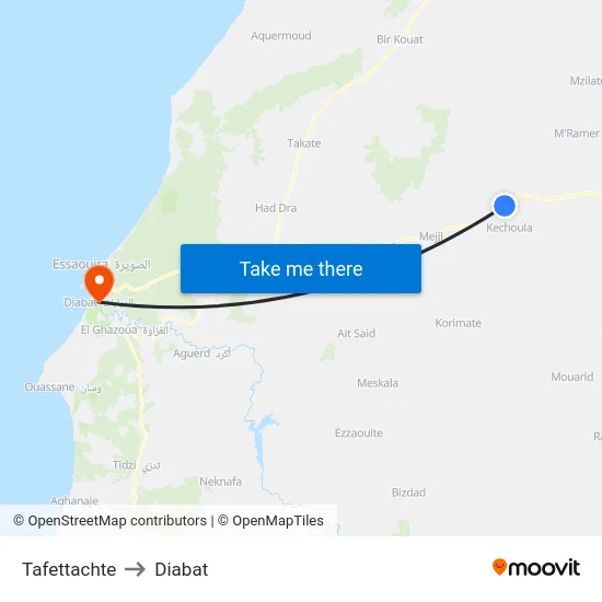 Tafettachte to Diabat map