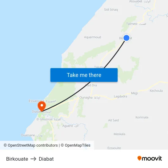 Birkouate to Diabat map