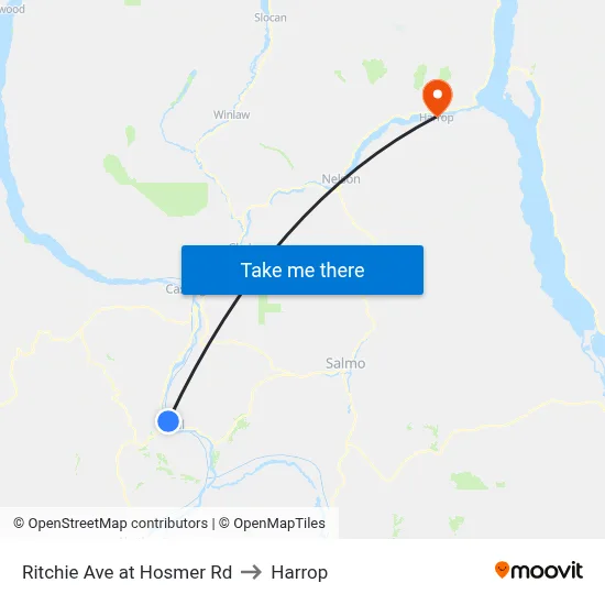 Ritchie Ave at Hosmer Rd to Harrop map