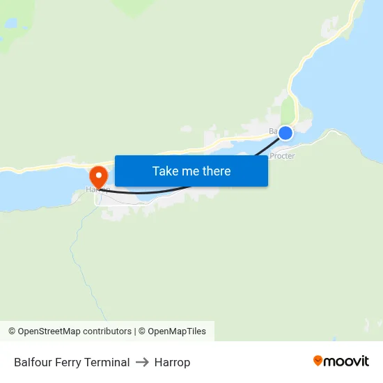 Balfour Ferry Terminal to Harrop map