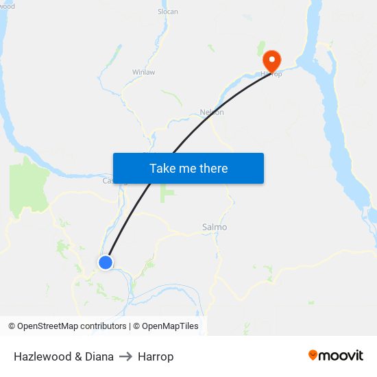 Hazlewood & Diana to Harrop map