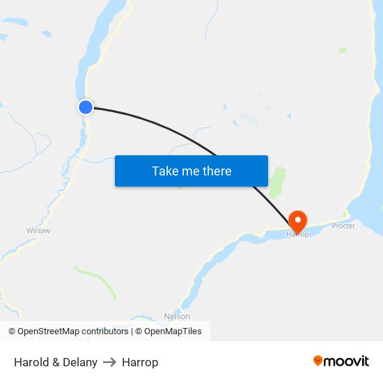 Harold & Delany to Harrop map