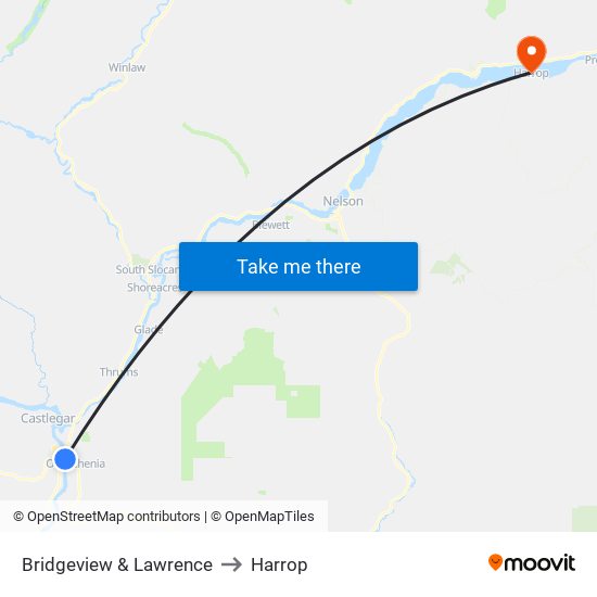 Bridgeview & Lawrence to Harrop map