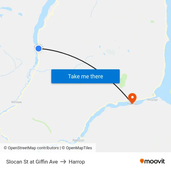 Slocan St at Giffin Ave to Harrop map