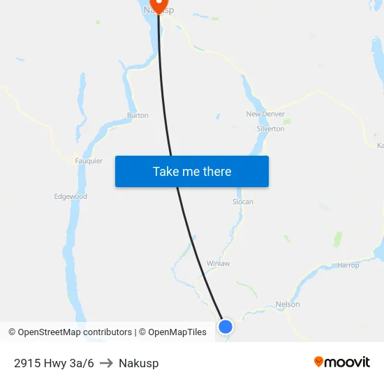 2915 Hwy 3a/6 to Nakusp map