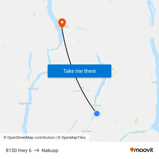 8150 Hwy 6 to Nakusp map