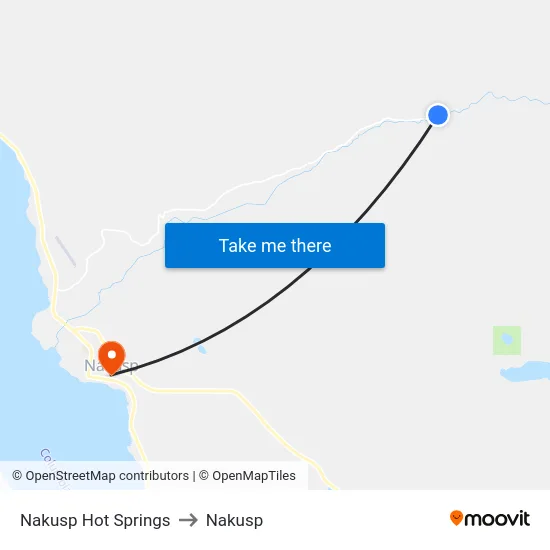 Nakusp Hot Springs to Nakusp map
