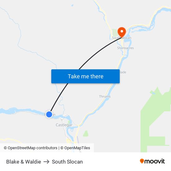 Blake & Waldie to South Slocan map