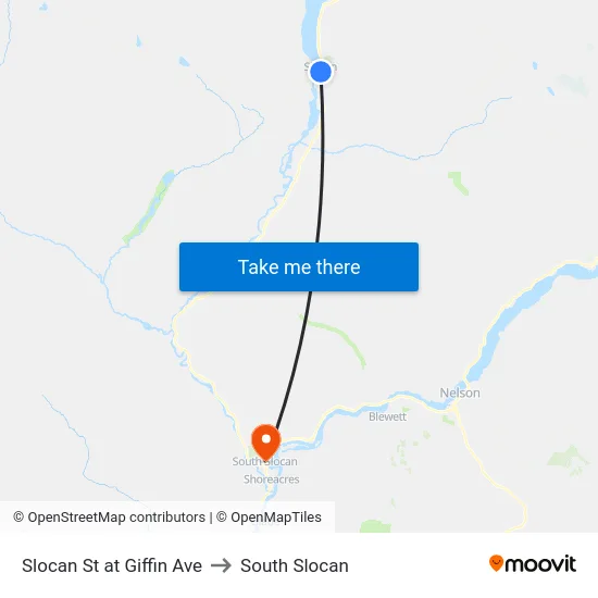 Slocan St at Giffin Ave to South Slocan map