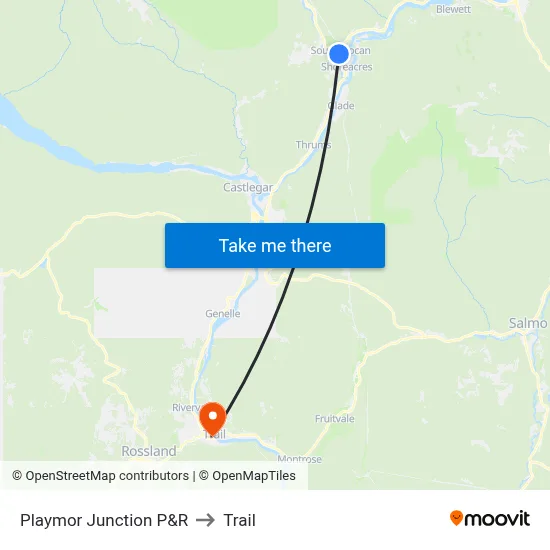 Playmor Junction P&R to Trail map