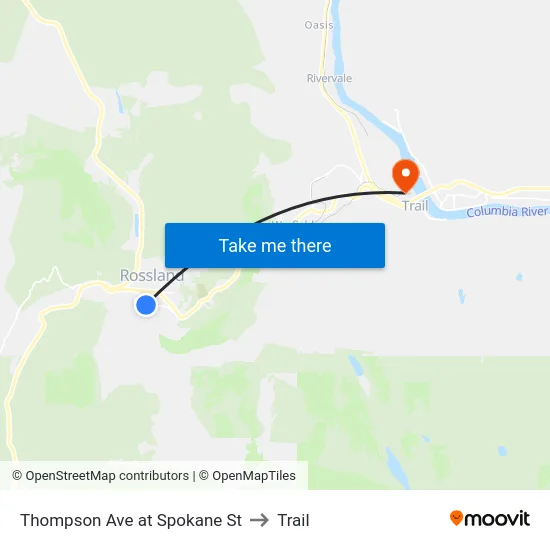 Thompson Ave at Spokane St to Trail map