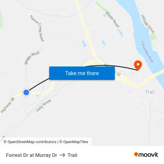 Forrest Dr at Murray Dr to Trail map