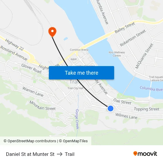 Daniel St at Munter St to Trail map
