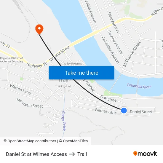 Daniel St at Wilmes Access to Trail map
