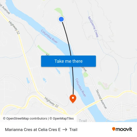 Marianna Cres at Celia Cres E to Trail map