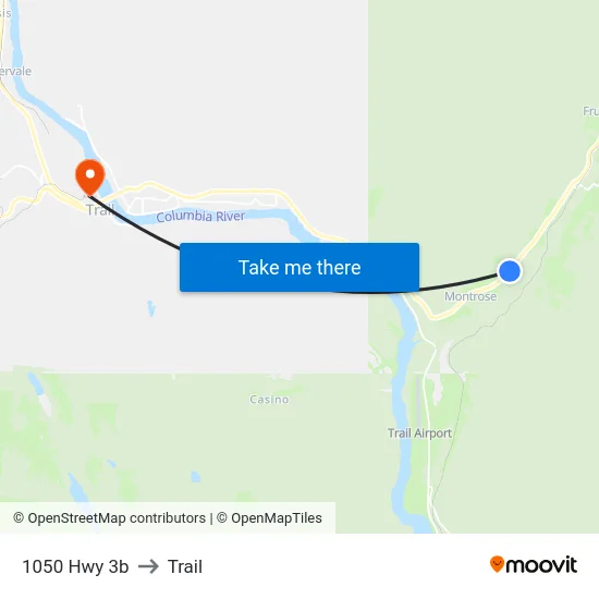 1050 Hwy 3b to Trail map
