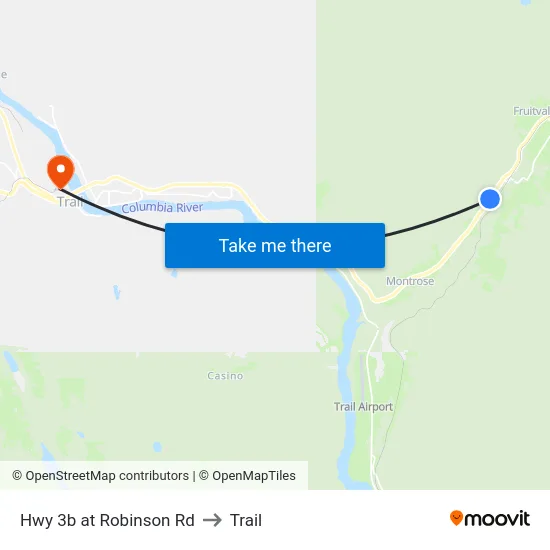 Hwy 3b at Robinson Rd to Trail map