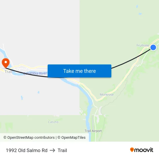 1992 Old Salmo Rd to Trail map