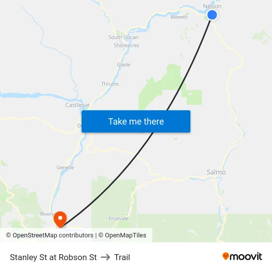 Stanley St at Robson St to Trail map
