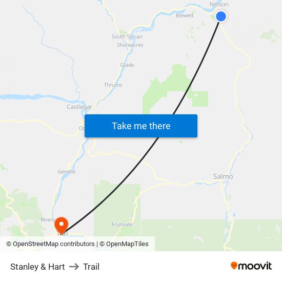 Stanley & Hart to Trail map