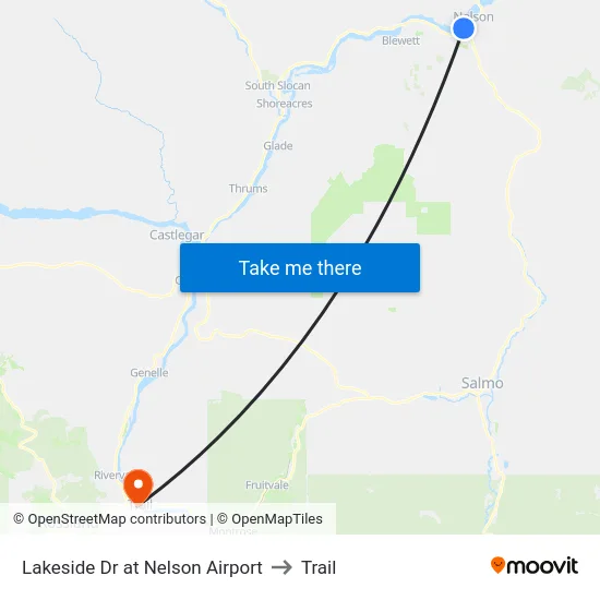 Lakeside Dr at Nelson Airport to Trail map