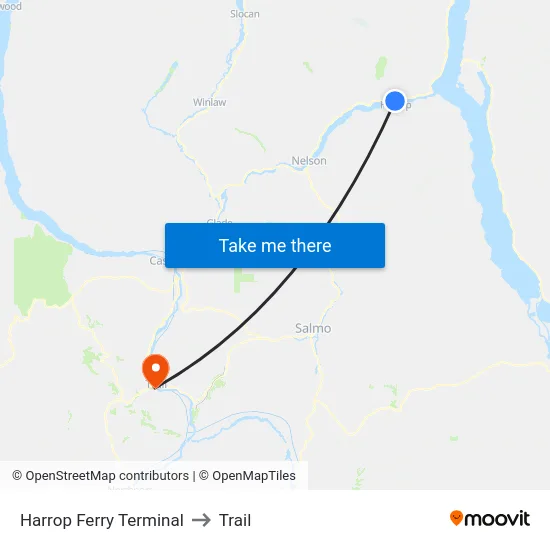 Harrop Ferry Terminal to Trail map