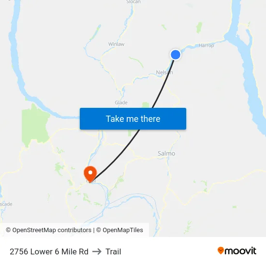 2756 Lower 6 Mile Rd to Trail map