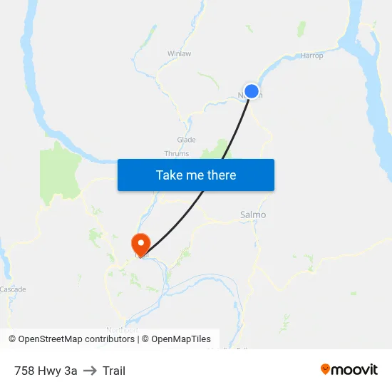 758 Hwy 3a to Trail map