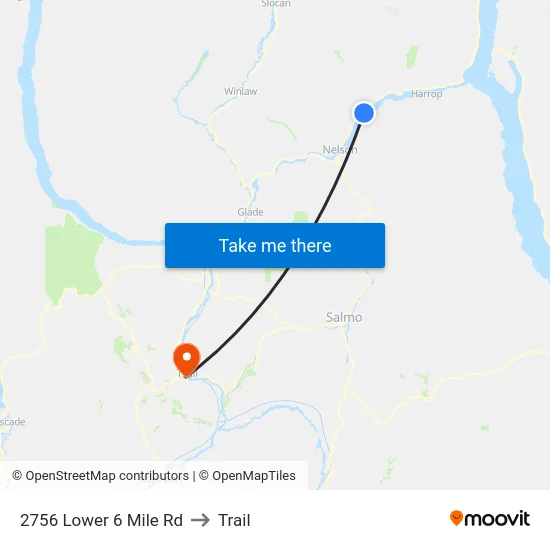 2756 Lower 6 Mile Rd to Trail map