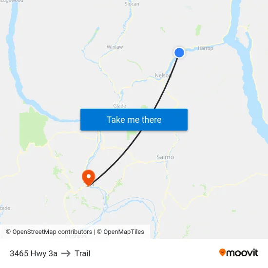 3465 Hwy 3a to Trail map