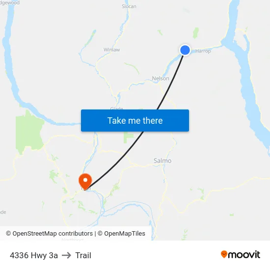 4336 Hwy 3a to Trail map