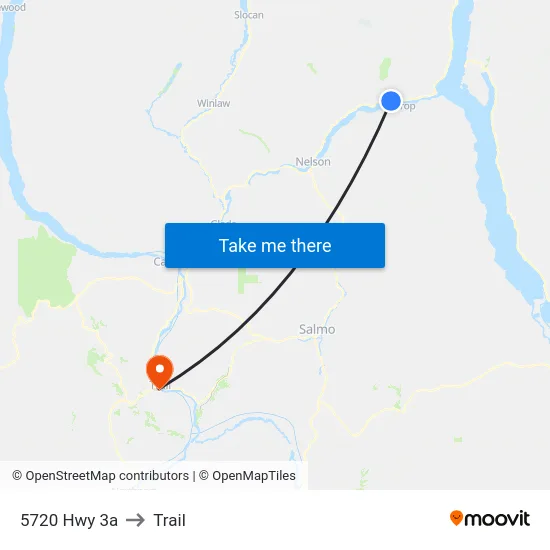 5720 Hwy 3a to Trail map