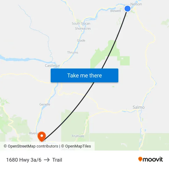 1680 Hwy 3a/6 to Trail map