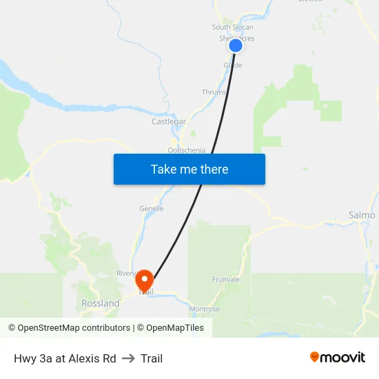 Hwy 3a at Alexis Rd to Trail map