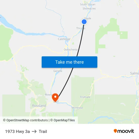 1973 Hwy 3a to Trail map