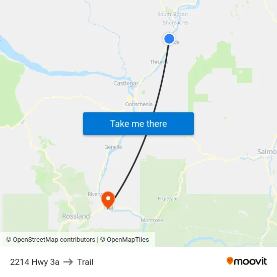 2214 Hwy 3a to Trail map
