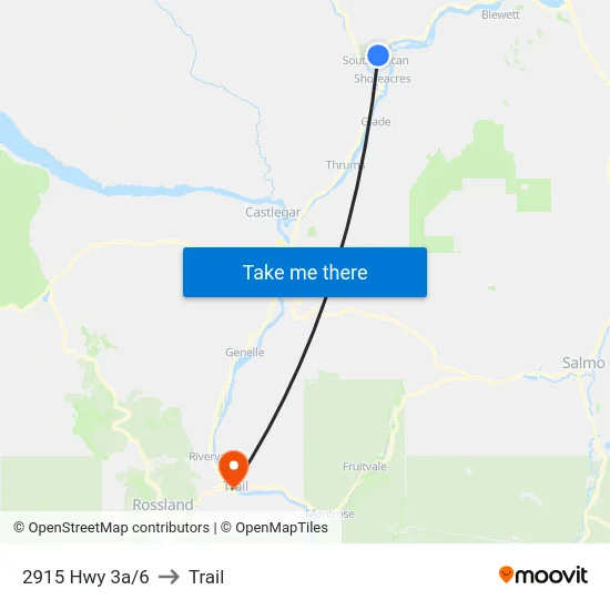 2915 Hwy 3a/6 to Trail map
