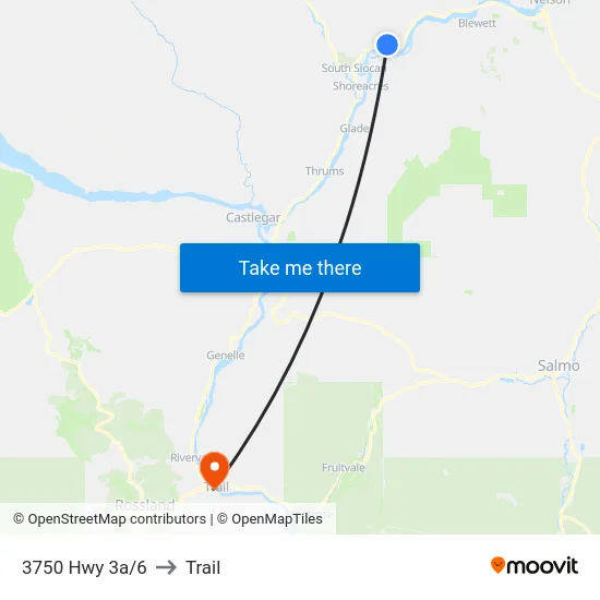 3750 Hwy 3a/6 to Trail map