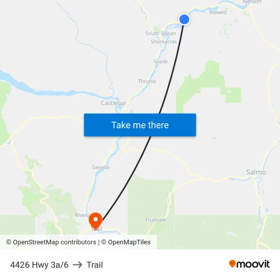 4426 Hwy 3a/6 to Trail map