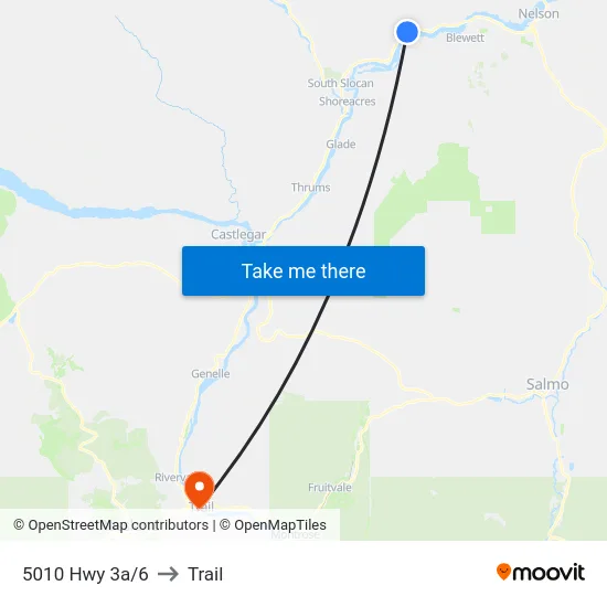 5010 Hwy 3a/6 to Trail map
