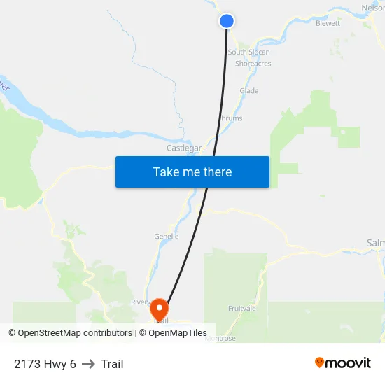 2173 Hwy 6 to Trail map