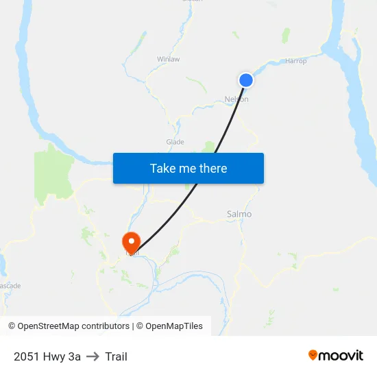 2051 Hwy 3a to Trail map