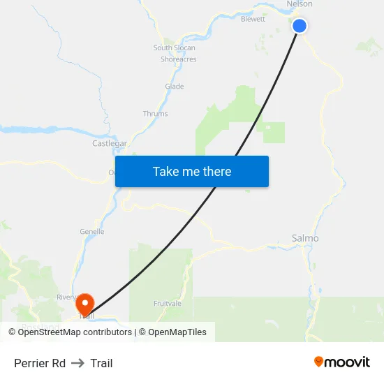 Perrier Rd to Trail map