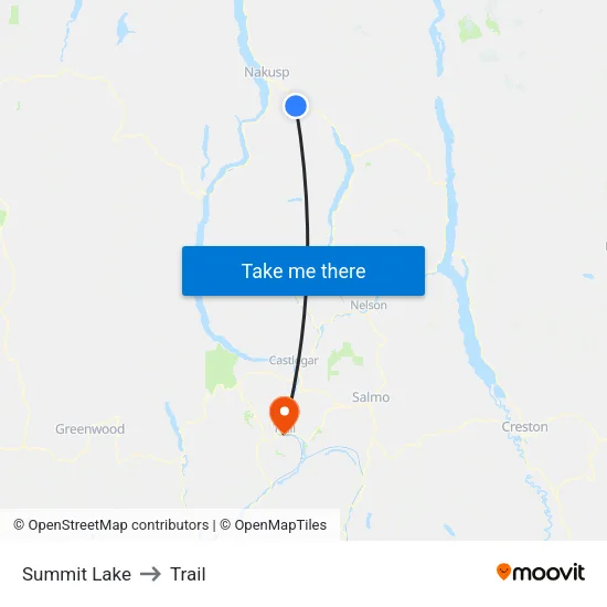 Summit Lake to Trail map