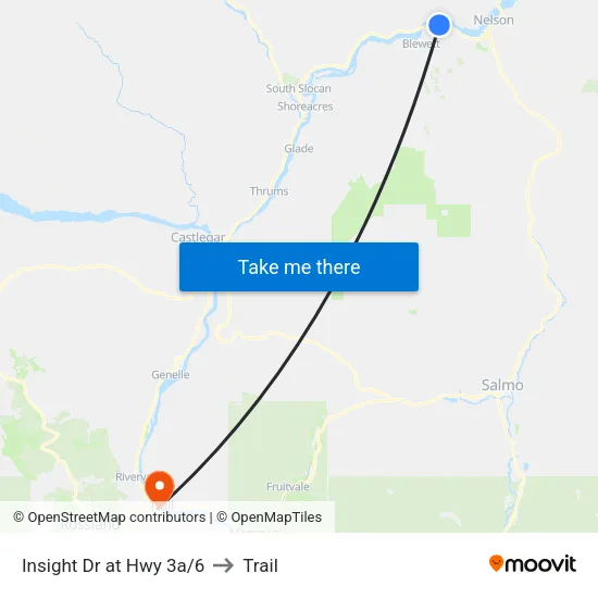 Insight Dr at Hwy 3a/6 to Trail map