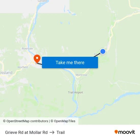 Grieve Rd at Mollar Rd to Trail map