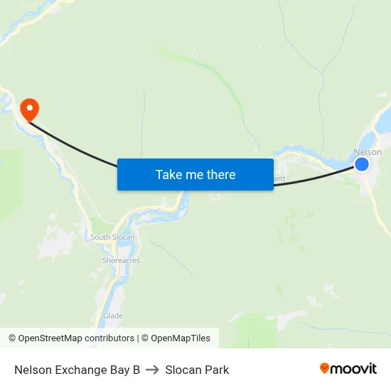 Nelson Exchange Bay B to Slocan Park map