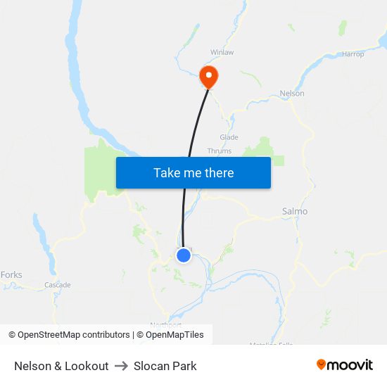 Nelson & Lookout to Slocan Park map