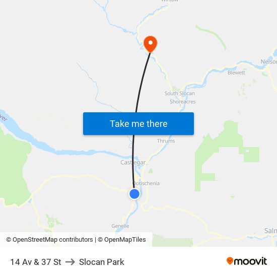 14 Av & 37 St to Slocan Park map