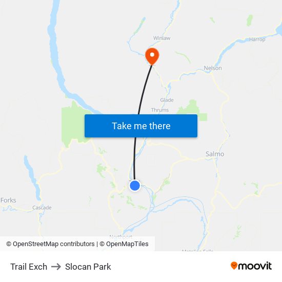 Trail Exch to Slocan Park map